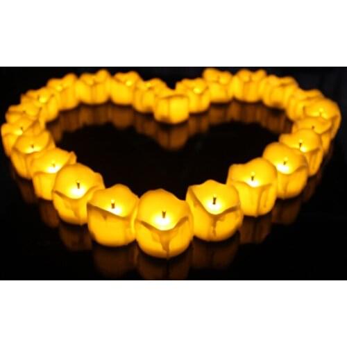 12/24pcs/set LED Candles Light Warm Yellow Tea Lights Black Wick For Christmas Easter Holiday Candle Halloween Home Decor Lamp