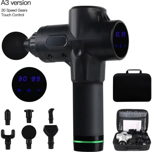 2020 New Massage Gun Electric Muscle Massager LCD Display Fascia Gun For Body Relaxation Massager For Fitness With Portable Bag