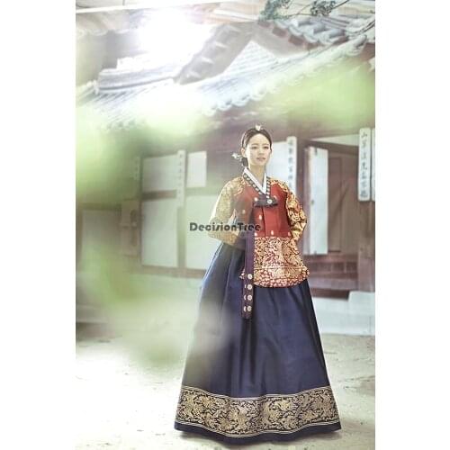 2021 korean traditional palace female minority dance performance dress for women hanbok costume wedding oriantal dance dress
