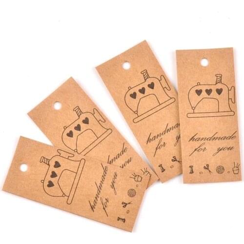 50PCS/pack Handmade Kraft Paper Tags Wedding/Birthday Party Candy Boxes Ornament For Cosmetics Labels