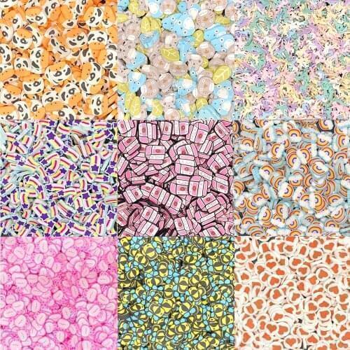 60g Rainbow Totoro Leaves Heart Clay Slices Polymer Hot Clay Sprinkles For Slime Filling Accessories DIY Nail Art Decoration