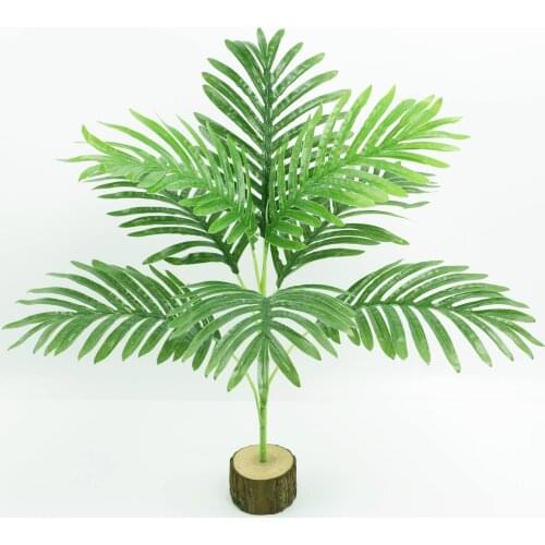62cm 8 Heads Large Artificial Palm Tree Tropical Fake Plant Branch Real Touch Green Palm Leafs Plastic Leaves For Home Balcony