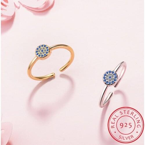 925 Sterling silver open Ring Anel Masculino evil of eye ring Evil of Eyes sliver adjustable Finger For Women/fdaklfda