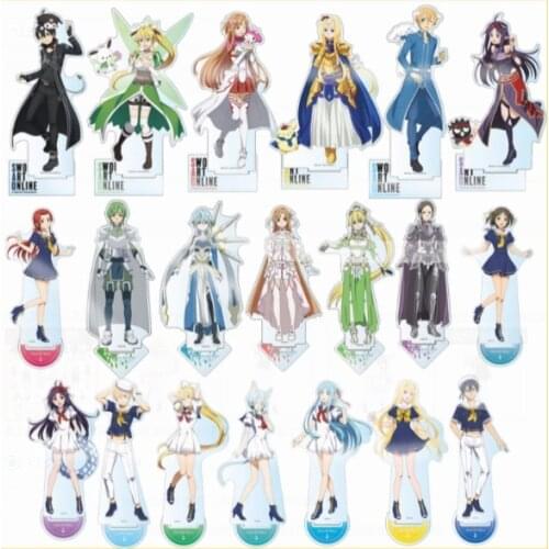 Anime Sword Art Online Kirigaya Kazuto BYuuki Asuna Acrylic Stand Figure Model Cosplay Cartoon Accessories Decor Charm Toy Gift
