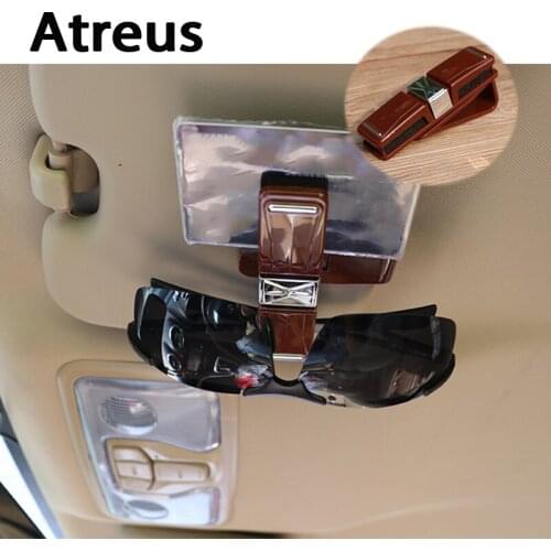 Atreus 1pc Car Sun Visor Sunglasses Business Card Holder Clip For Mitsubishi ASX Suzuki Subaru Acura Jeep Renegade Fiat Hyundai