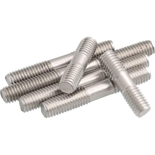 10pcs Threaded Bolts Double End Rods M6 M8 GB901 304 Stainless Steel Double Head Screw Threaded Stud 30-90mm 60mm 50mm
