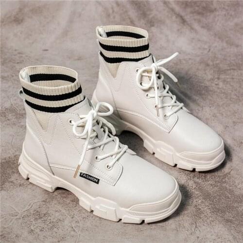 Martin Boots Womens Shoes Autumn New Style 2021 Winter Plush and Cotton Boots Korean Fashion British Style Platform Short Boots