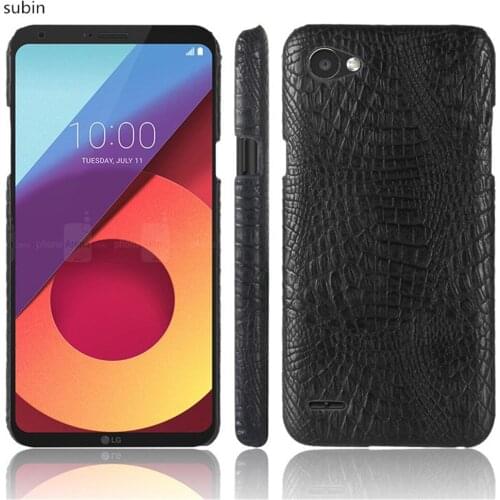 For LG Q6 Case 5.5 inches Luxury PU Leather Hard Plastic Back Cover Phone Crocodile pattern Case For LG Q6