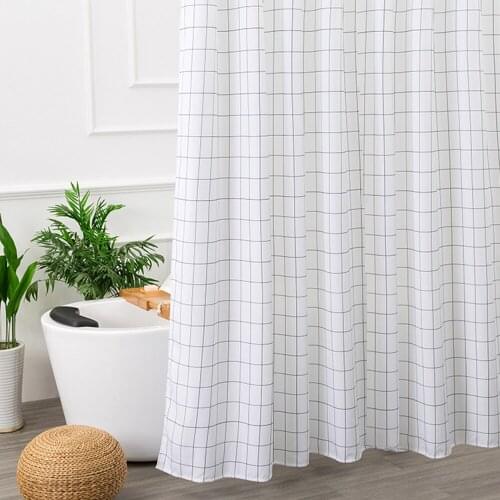 HappyTree Polyester Classic Black White Plaid Shower Curtain Thicken Fabric Bathroom Curtain Classic Styles Bath Curtain