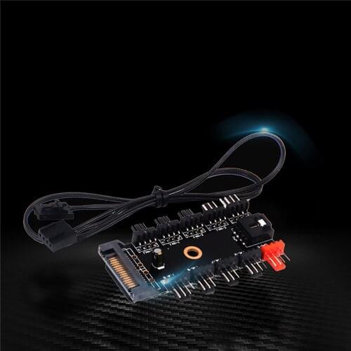 Chassis Fan HUB 10*4Pin SATA /Large 4Pin Power Supply Port PC Fan Hub Adapter For Computer Case Replacement Parts