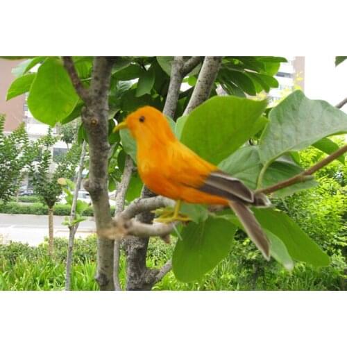 Creative cute simulation orange bird model polyethylene&furs lovely bird doll gift about 16cm 0901