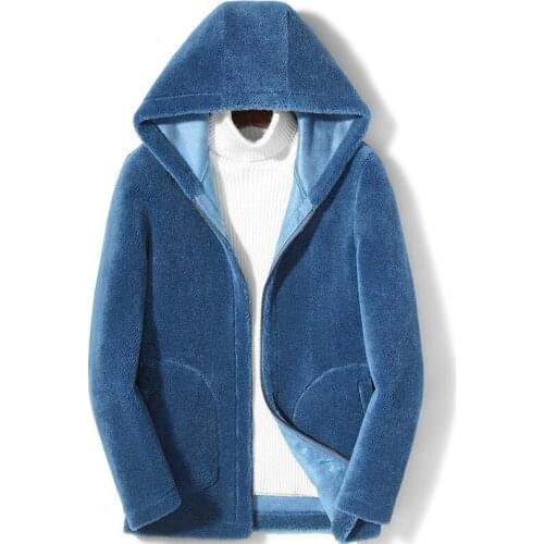 Jackets Man Jacket Hooded Jackets for Men Winter Clothes 100% Wool Fur Coat Male Double-side Short Clothing Hommes Veste LXR863