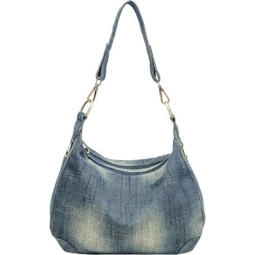 Fashion Washed Denim Women Shoulder Bag Casual Vintage Jeans High Quality Big Crossbody Bag Large Tote Handbag Mochila Bolsa