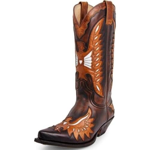 Mens Shoes New for 2021 High Quality Men Pu Leather Safety Fashion Boots Male Vinage Classic Cowboy Boots Soulier Homme