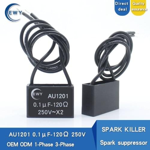 SPARK KILLER AU1201 single phase spark quencher 0.1uF 120R 250V Spark suppressor RC SUPPRESSOR absorption of back electromotive