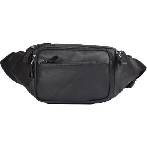 Womens men waist bags genuine cow leather vintage small fanny pack male waist pack travel chest bag for cell phone belt bag man