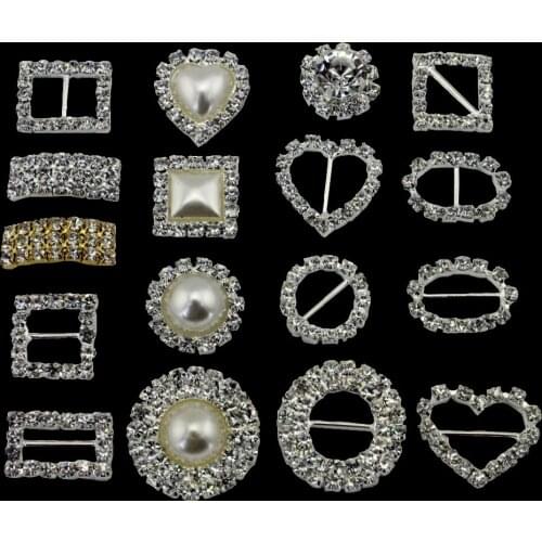 Buckle Diamond 70pcs ellipse Rhinestone Ribbon Buckle wedding invitation gift weddong accessories