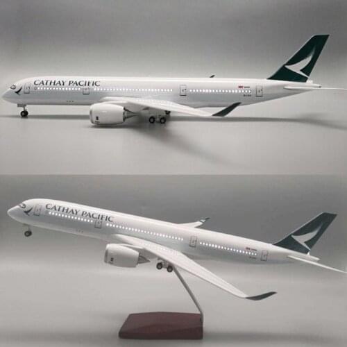 47CM 1/142 Scale Airplane A350 Dreamliner Aircraft Cathy Pacific Airlines Plane Model Toy With LED Light and Landing gear