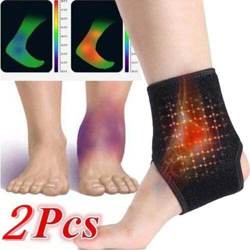 ZITY 1 Pair Self Heating Compression Straps Adjustable Arthritis Foot Pad Ankle Support Protector Health Care Brace Wrap Belt