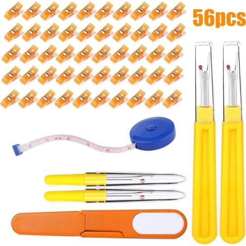 KAOBUY 56PCS Sewing Seam Ripper Include Seam Cutter And Sewing Clips, Tape Measure, Ergonomic Stitch Remover Tool