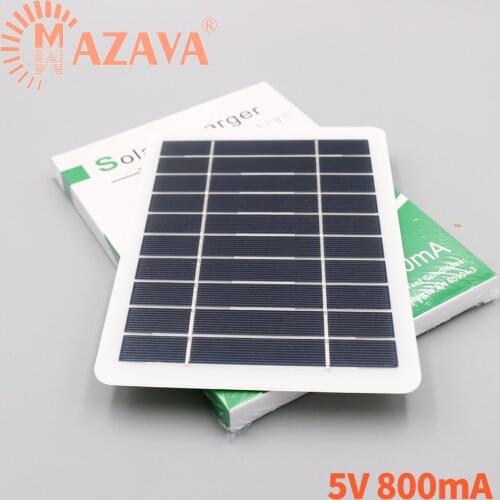 1Pcs 5V 4W Solar Battery PET Solar Panel Outdoor Portable Solar Charger Pane 800mA Solar Cells