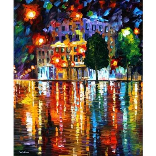 Modern art landscape lost square palette knife oil painting High quality Hand painted home decor