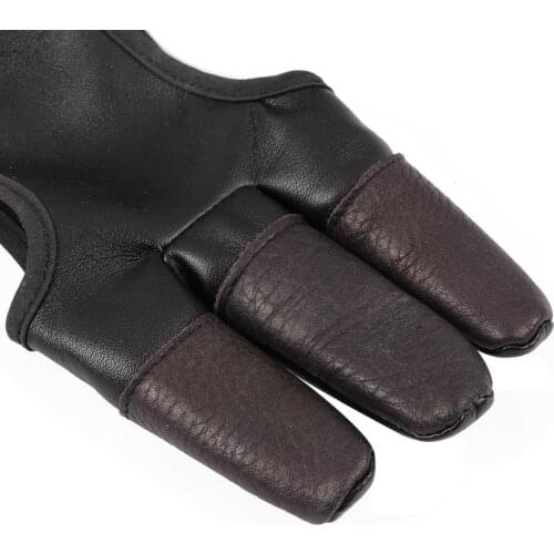 Archery Gloves 3-Finger Shooting Adults Kids Fingers Tab Adjustable Guard