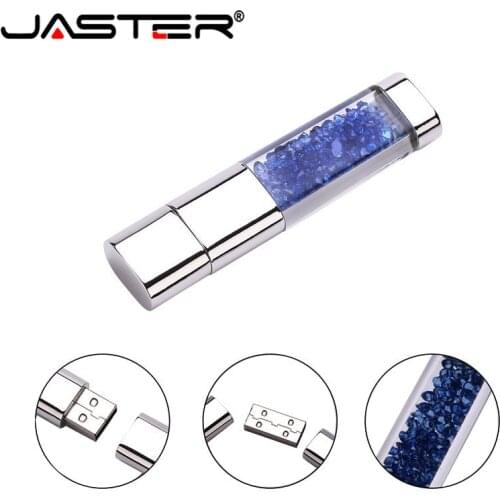 JASTER USB 2.0 Fashion Crystal gift USB Flash Drive transparent pendrive 4GB 16GB 32G 64GB memory stick usb U disk customer logo