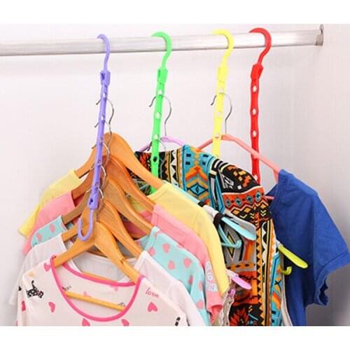2Pcs Windproof 5-Hole Clothes Coat Hanger Multifunctional Non-Slip Wardrobe Classification Drying Rack Storage Rack J99S