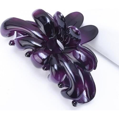 Solid Color Crystal Vintage Claw Clip Women Elegant Flowers Hair Barrettes Acrylic Hair Clip For Girls Hair Accessories Fashion