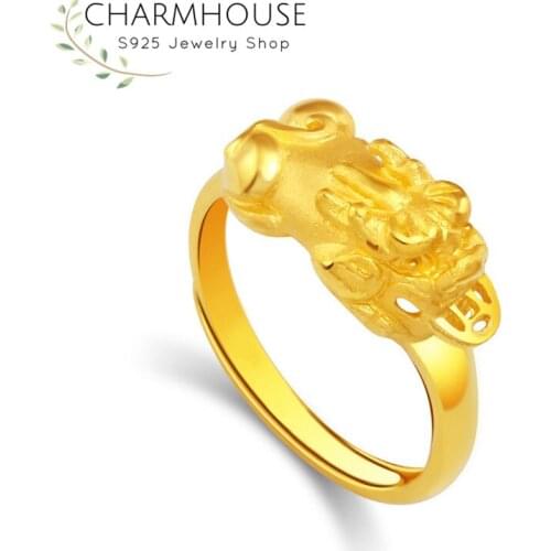 Yellow Gold Color GP Rings For Women Brave Troops Open Ring Adjustable Anel Anillo Bague Wedding Bridal Jewelry Accessories Gift