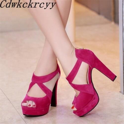 Women sandals Summer New pattern fashion Super high heel temperament Women sandals gules sexy High-heeled Nightclub Rome Sandals