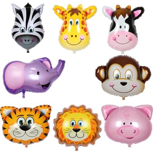 1pc mini Jungle Animal foil Balloons Lion & monkey & zebra & deer Helium Ballon Birthday Party Decoration Baby shower