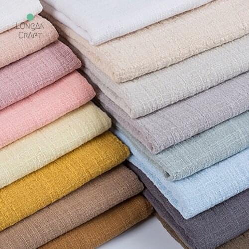 50cmX135cm Solid Color Sand Washing Cotton Linen Cloth Slub Soft Fabric DIY Dress Clothing Handmade