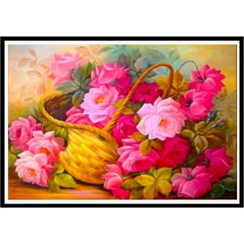 5d Diy Round Diamond Flower Imitation Cross Stitch Diamond Embroidery Mosaic Handmade Gifts Home Decoration