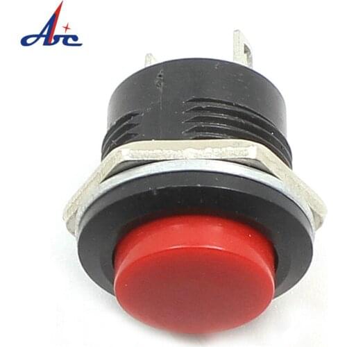 6 pcs R13-507 Momentary SPST NO Red Black White Yellow Green Blue Round Cap Push Button Switch AC 6A/125V 3A/250V 6color