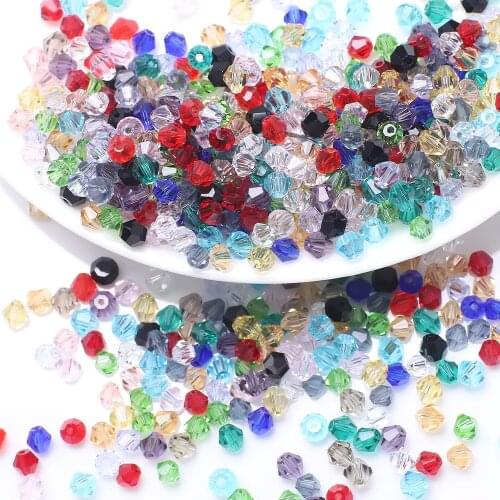 950pcs/lot Czech Glass Bicone Spacer Seed Bead 2mm Crystal Faceted Black Loose Beads For DIY Making Costume Jewelry Wholesale