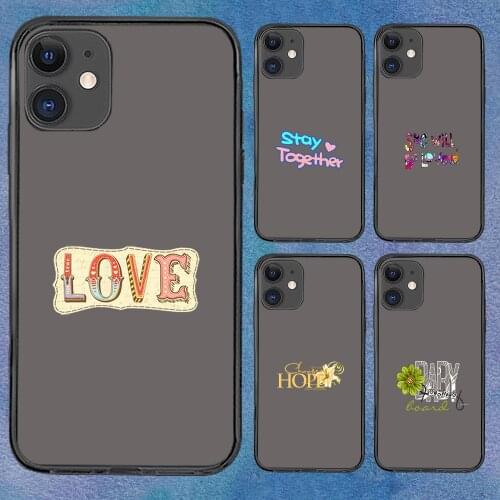 Letter Greetings Art For iPhone 11 Case 6 Mini Pro XS Max X XR 6 12 Plus Luxur Soft TPU Airbag Cover 12Pro 11Pro 12Mini