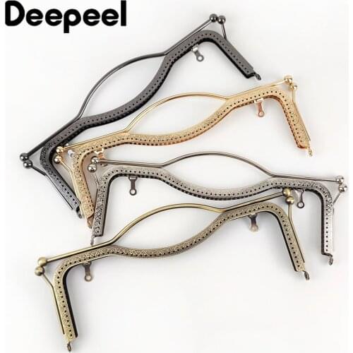 Deepeel 1pc/5pcs 20.5/27cm Retro Metal Bag Frames Lock Clasp Buckle Purse Frame Handle DIY Wallet Hand Pull Parts Accessories