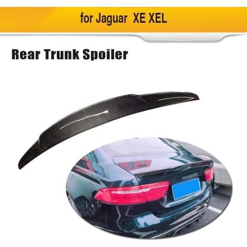 For Jaguar XE XEL 2017 2018 Carbon Fiber Rear Trunk Spoiler Boot Lip Wing