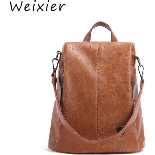 Femminile Del Progettista di Nuovo di Cuoio Delle Donne Zaino Anti Theft Alta Morbido Zaino Casual Zaini Borse da Scuola QW-03A