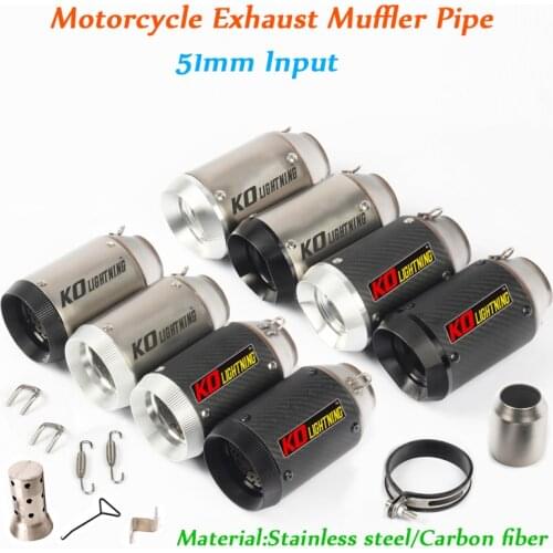160mm Short Stainless Exhaust Muffler Pipe DB Killer Refit Motorcycle Tail Vent Pipe Silencer Baffler System For 38-51mm Input