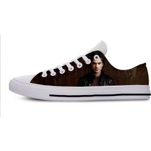 Hot Sale For The Vampire Diaries Damon Ian Mens Casual Shoes Men Breathable Canvas Walking Man Shoes Factory Sales