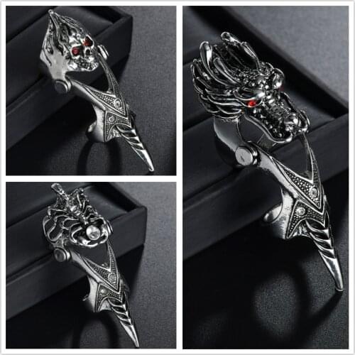New Unisex Gothic Punk Dragon Skull Joint Knuckle Full Finger Claw Ring Statement Jewelry Party Club Charm Knuckle Rings Jewelry