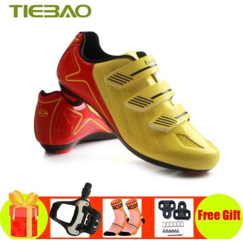 Tiebao Road Cycling Shoes Sapatilha Ciclismo Men Bicycle Sneakers Breathable Superstar Nylon Sole Self-locking Road Bike Shoes