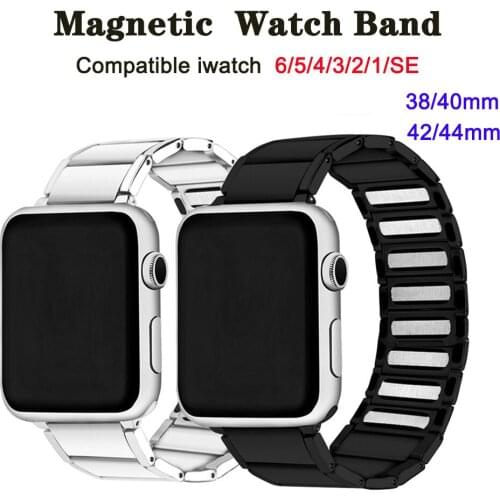 Metal Magnetic Strap For Apple Watch Band 44mm 40mm Stainless Steel Bracelet Watchband 42mm 38mm Accessories For Apple Watch 6 5