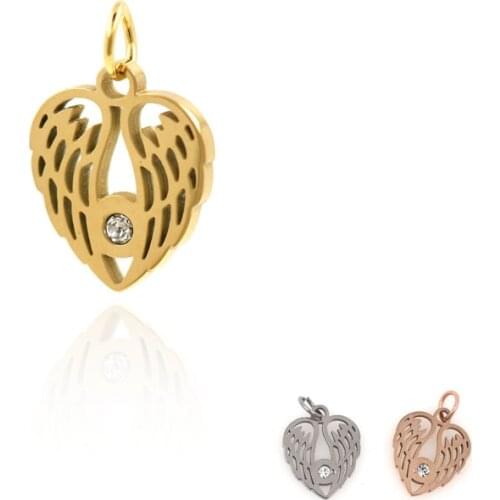 Micropavé CZ Hug Wing Necklace Delicate Wing Pendant Angel Bracelet DIY Jewelry Bracelet Accessories 18x12x1.3 mm