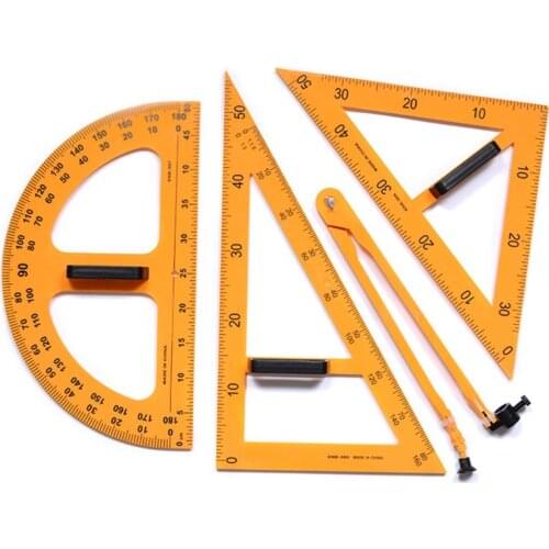 Multifunction Teaching Ruler Set Triangle Compasses Protractor Measurement Ruler Math Geometry Tools