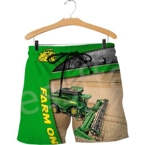 Tessffel Newest Worker Farmer Tractor Instrument Camo NewFashion Men/Women 3DPrint Summer Streetwear Beach Shorts Short Pants A4