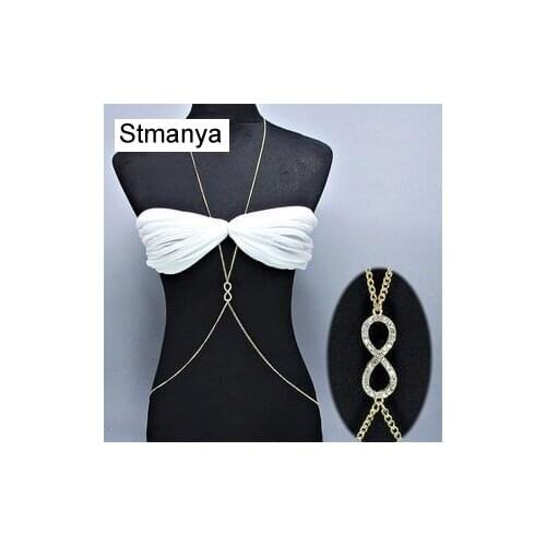 New Fashion Sexy infinite necklace Chain sexy Body Jewelry chain necklace beach bikini party accessories gift D1015